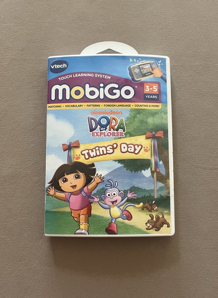 Vtech Mobigo Dora The Explorer Twins Day Touch Learning System Game~3-5 Yrs, New