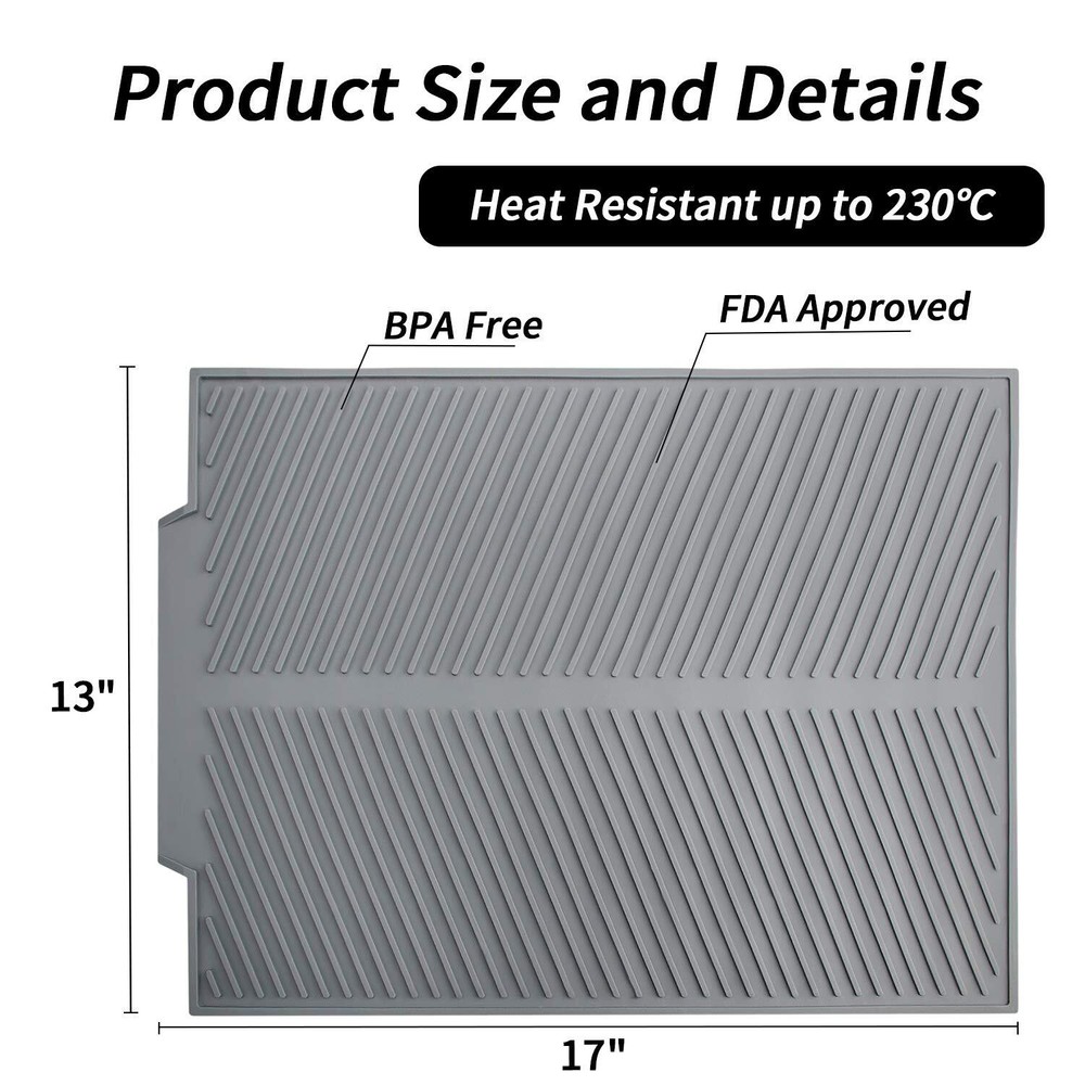 Silicone Dish Drying Mat For Multiple Usage Easy Clean Heatresistant Silicone Ma