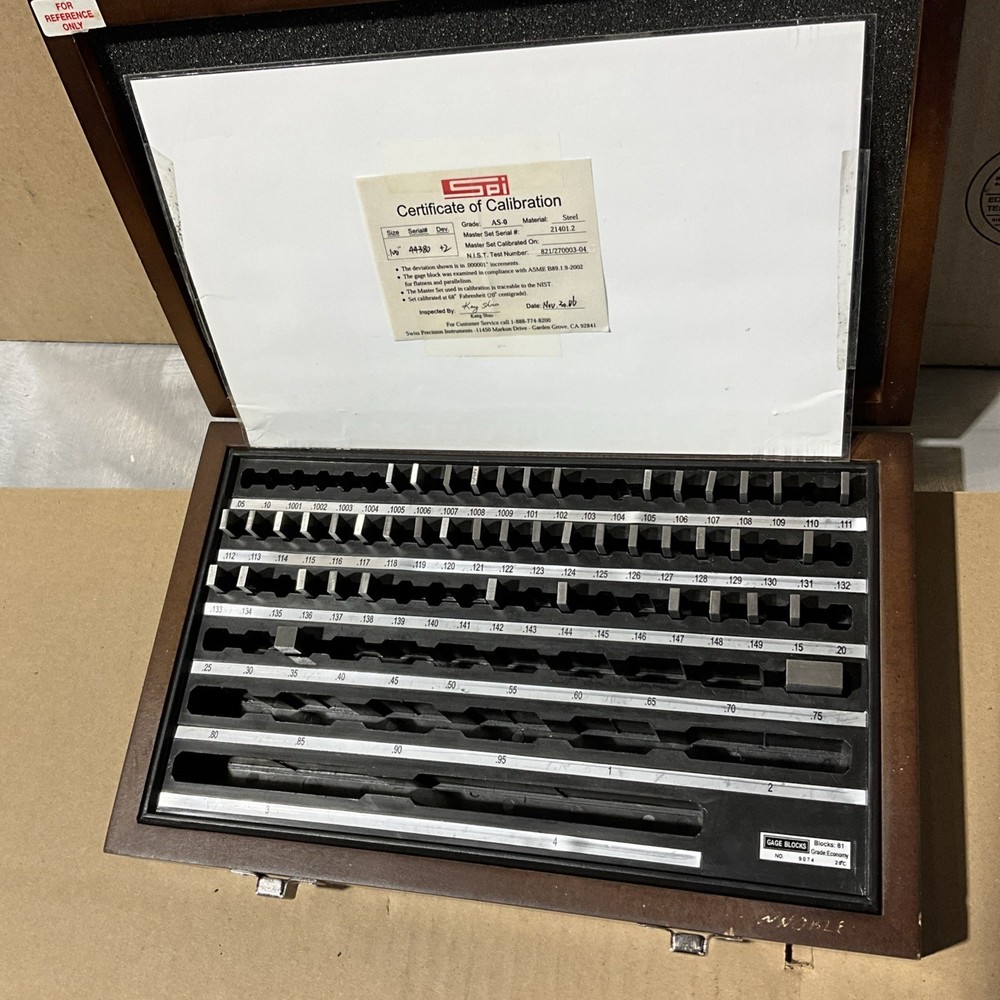 SPI Gage Block Set Kit 0.05 to 4'' Range, Partial Kit