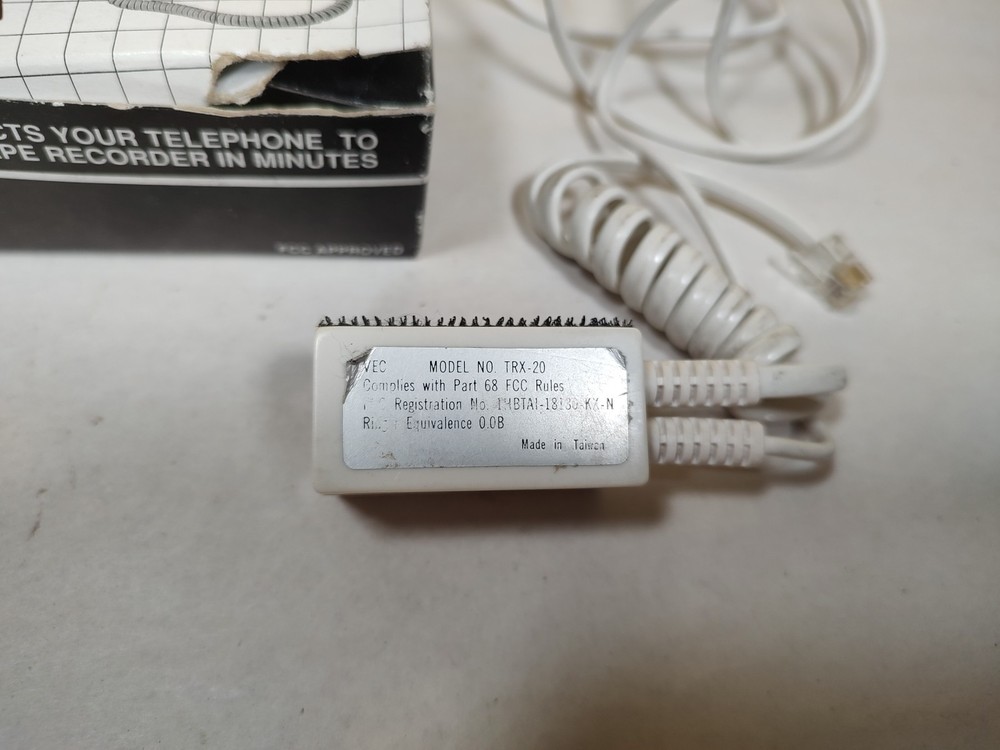 Vec Telephone Record Coupler Model TRX-20 3.5mm Tested Working