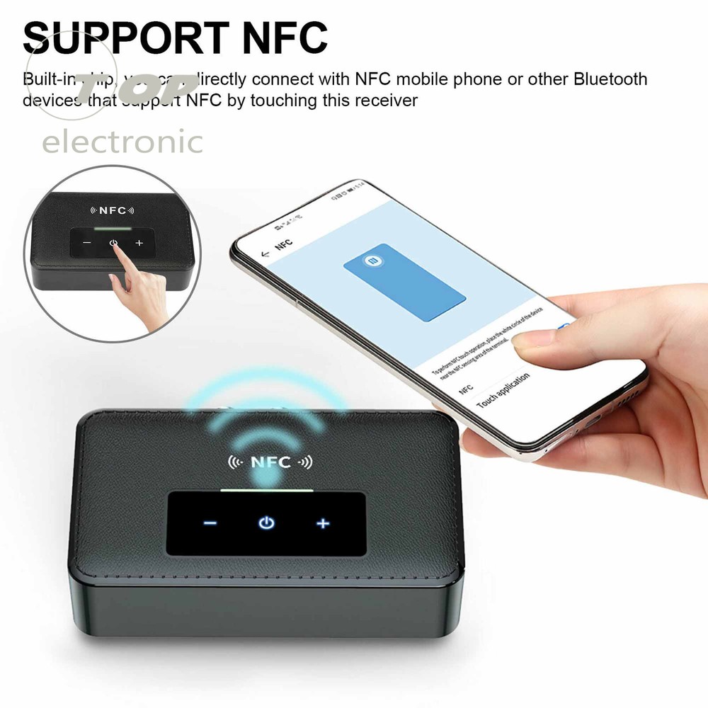 Bluetooth 5.0 RCA Audio Receiver Transmitter 3.5mm AUX NFC Wireless Adapter