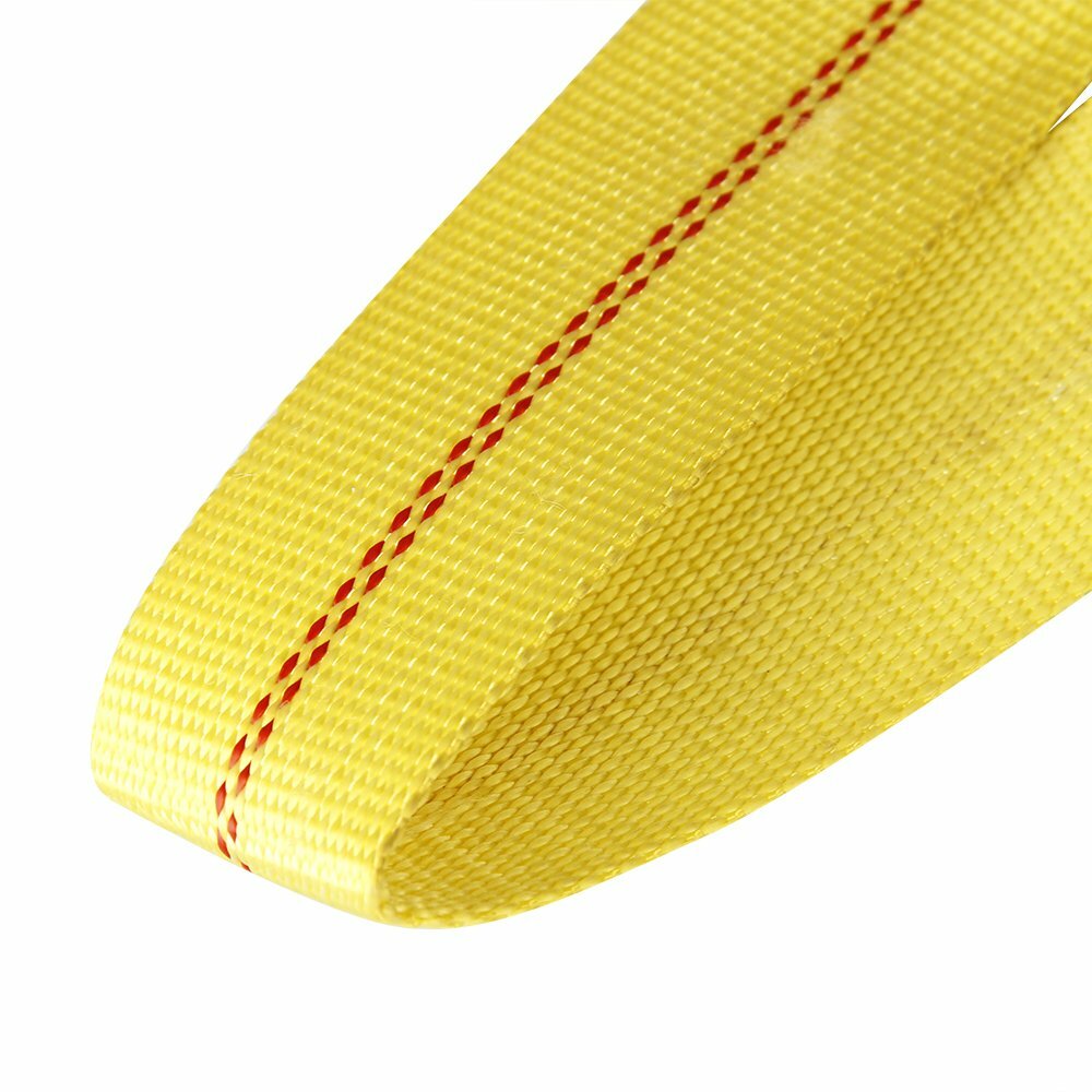 2 Pack 6' x 2" Nylon Lifting Sling Flat Loop Tow Strap Web Lift Sling Yellow