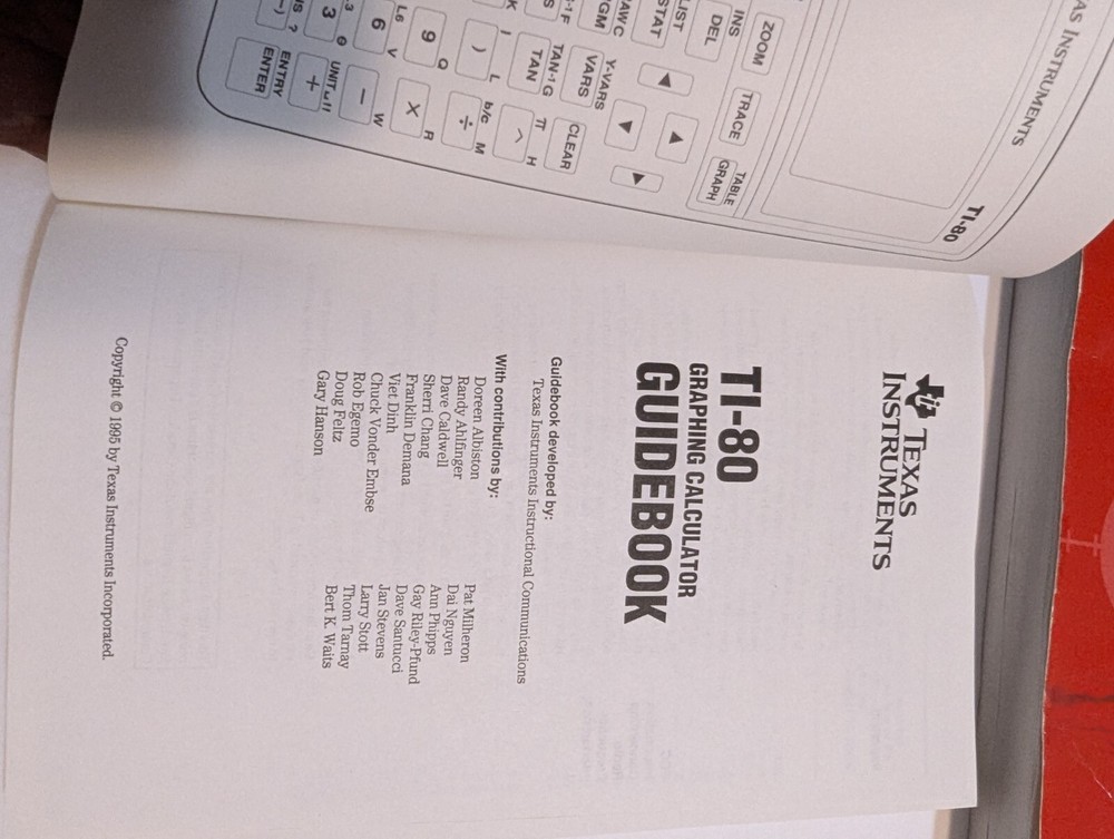 Texas Instruments TI-86 TI-80 Graphing Calculator Guidebooks User Guide