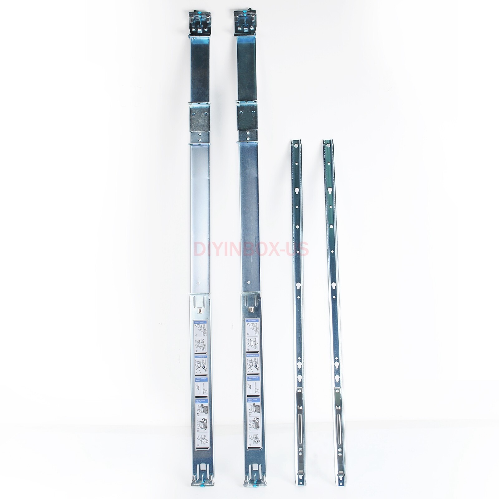 Dell PowerEdge R320 R420 R620 R630 R640 1U Static Ready Rail Rails Kit 053D7M