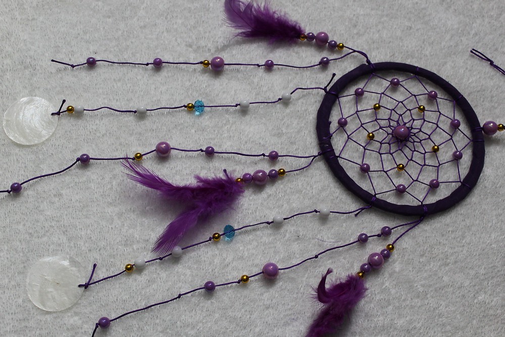 DREAMCATCHER WINDCHIME BEADS SHELLS PURPLE COLOR
