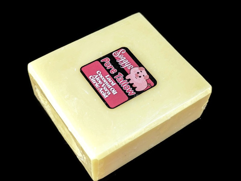 Bar Soap, Pig Tallow, Unscented, Sudsy, Handcrafted, All Natural, 5-6 oz
