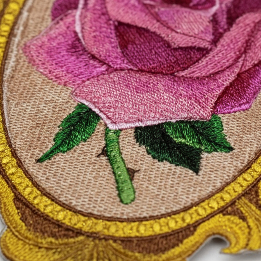 A Rose Is A Rose Cameo Embroidered Patch