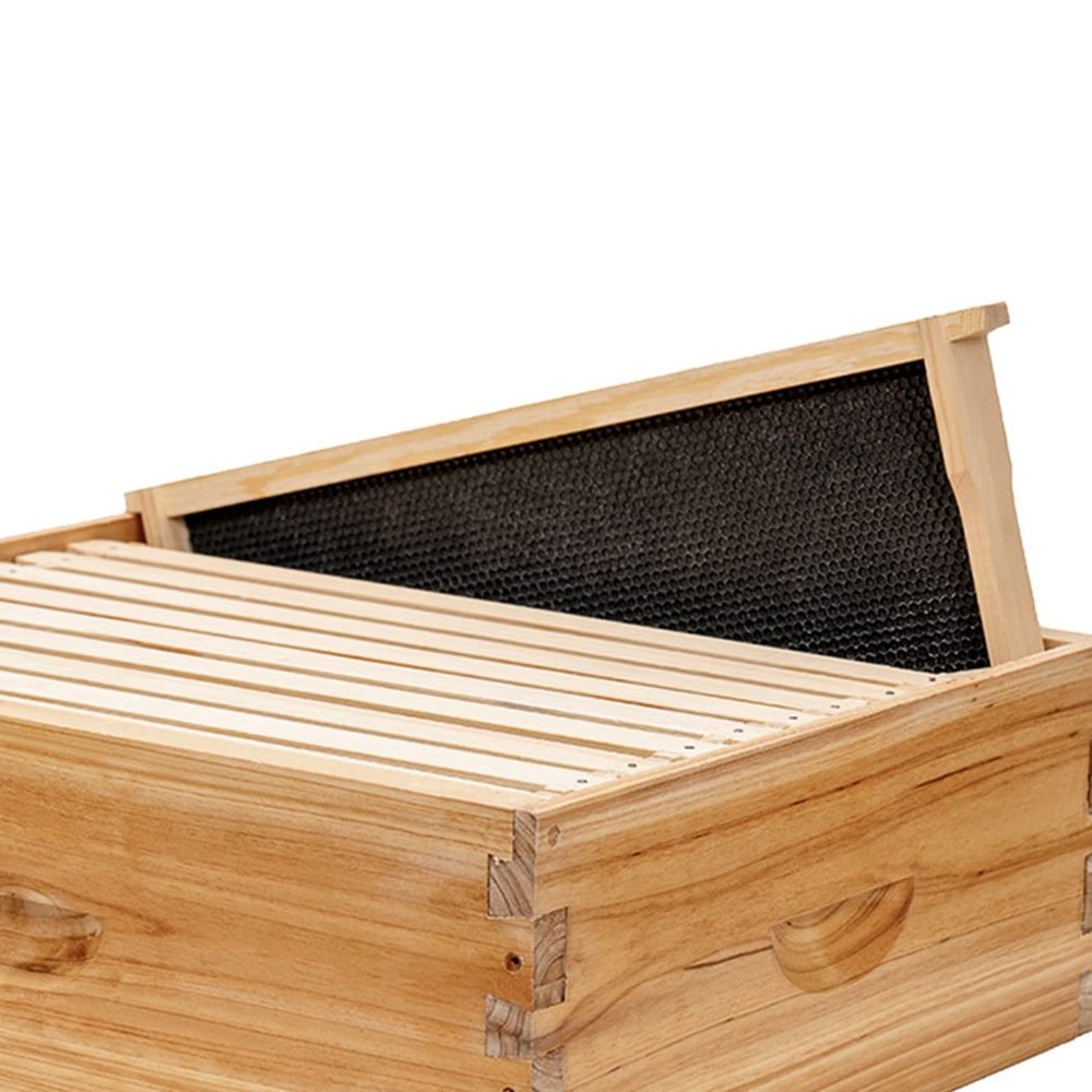 Medium Super Beehive Frames with Wax Foundations,10 Pack Honey Bee Frames wit...