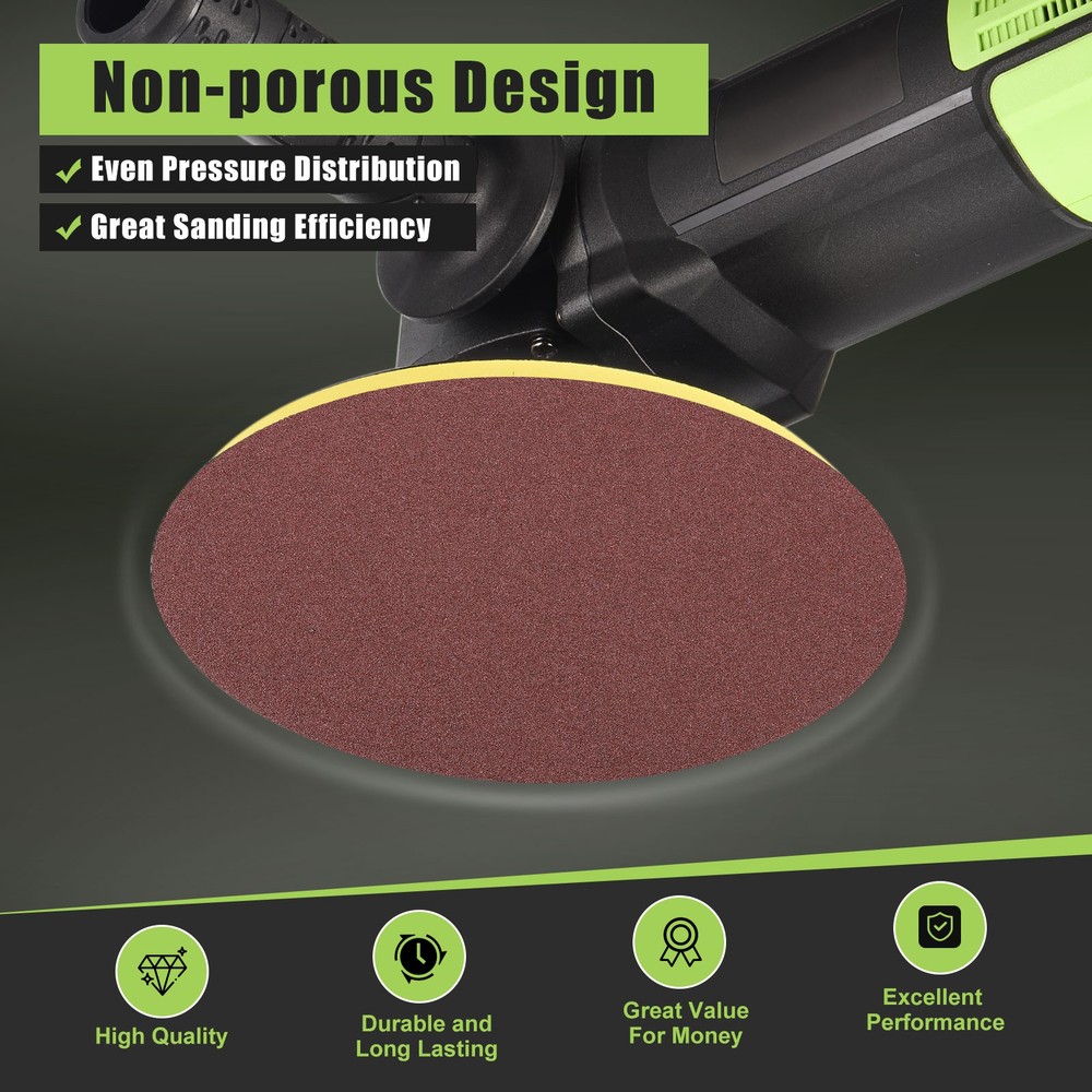 15 Pcs 5 Inch 80 Grit Hook and Loop Sanding Disc, Red