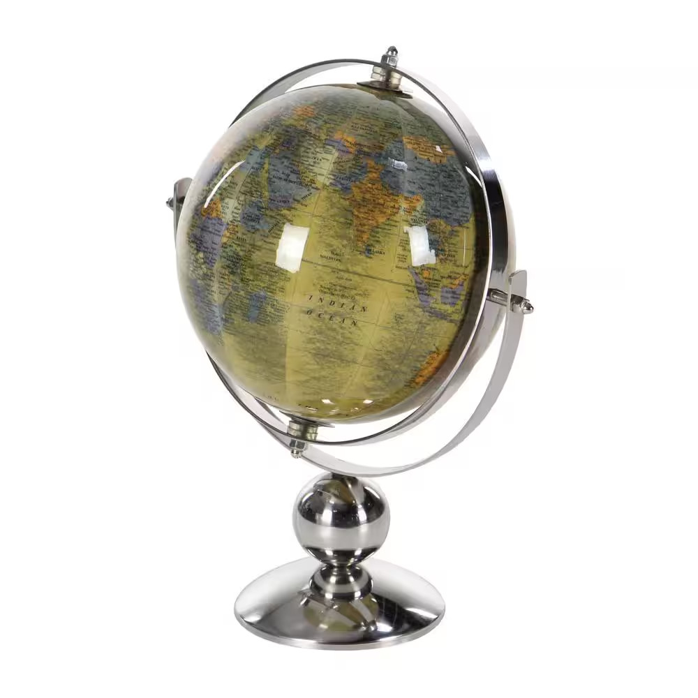 11 In. Silver Stainless Steel Decorative Globe