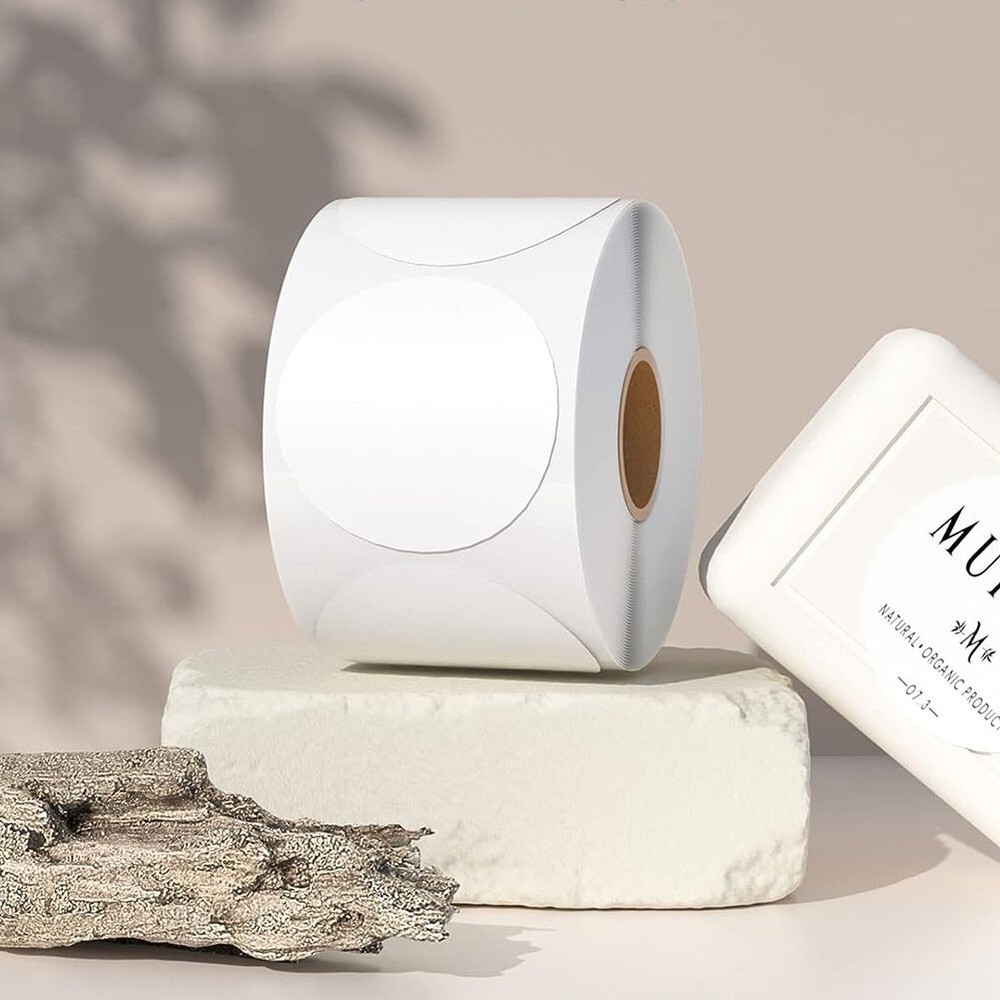 2" Circle Code Dot Sticker Self-Adhesive Round Direct Thermal Labels 750/Roll