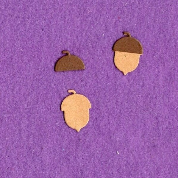 ACORN 3 oak tree leaf die cuts scrapbook cards
