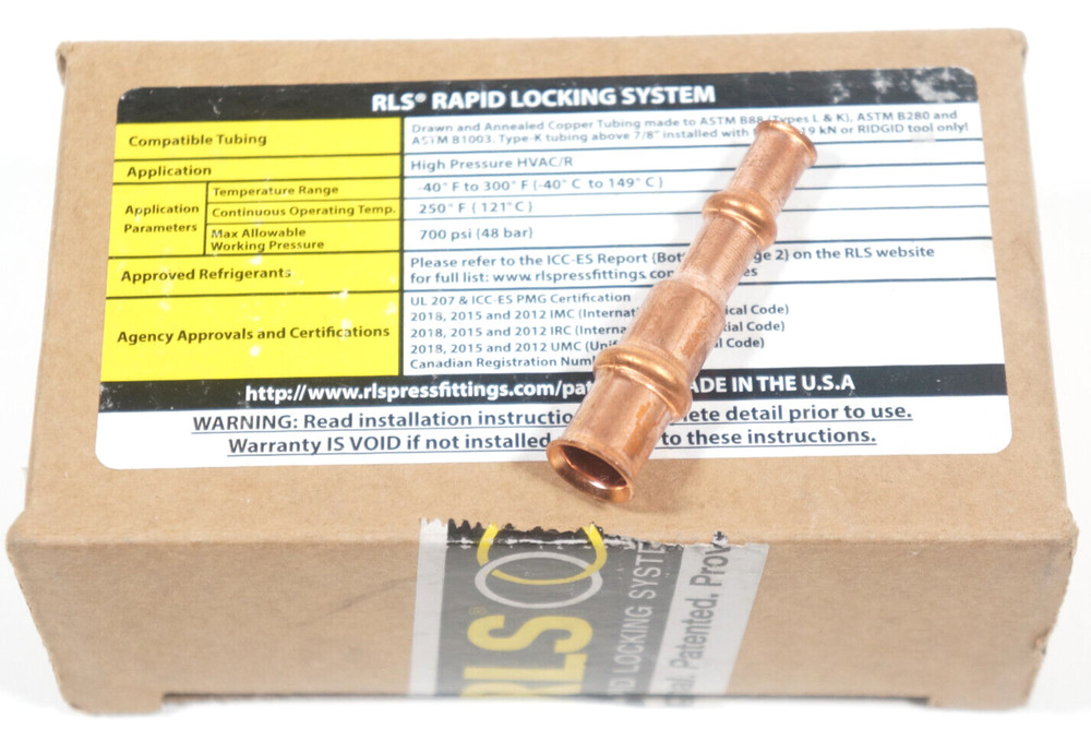 RLS Zoomlock 3/8 x 1/4 Inline Reducer Coupling Fitting Press Lock Coupler
