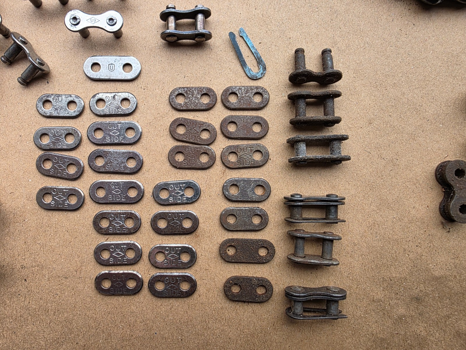 VINTAGE BICYCLE CHAINS PARTS LOT DIAMOND HEAR IT SNAP UNION SKIPT TOOTH ETC