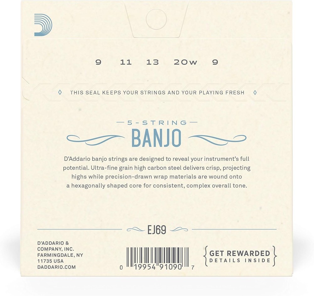 5-String Phosphor Bronze Banjo Strings - Light Gauge 9-20 for Authentic Tone