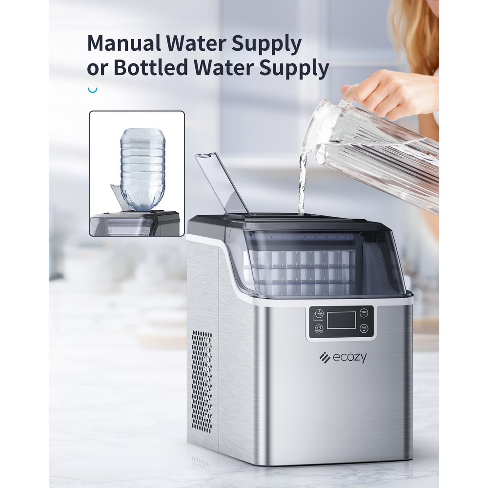Portable Ice Maker Countertop 44lbs/24H Soft Chewable Pellet Ice Maker Machine