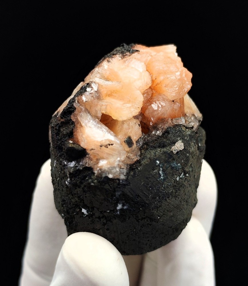 Natural Orange Stilbite On Base Minerals #S103