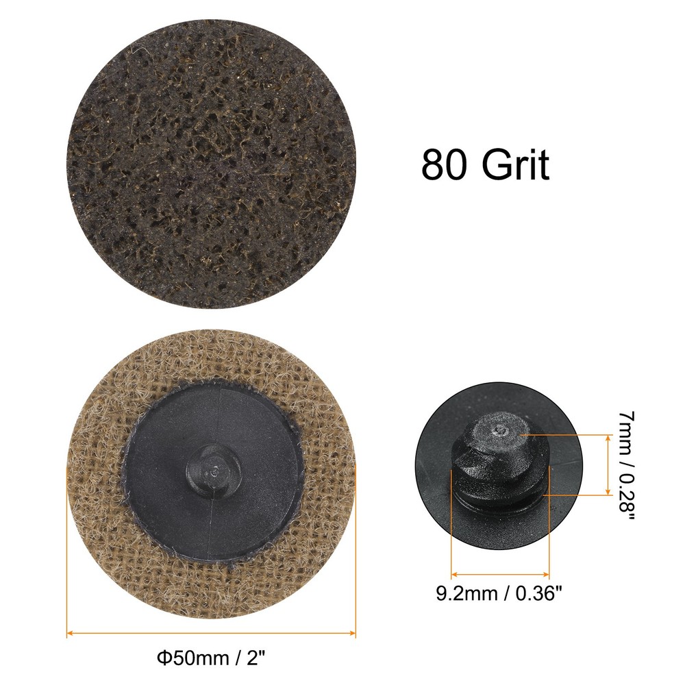 25pcs 2" 80 Grit Quick Change R-Type Sanding Discs Blue