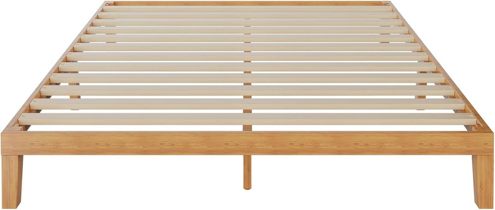 Full Size Solid Wood Bed Frame, Sturdy & Easy Assembly, No Box Spring