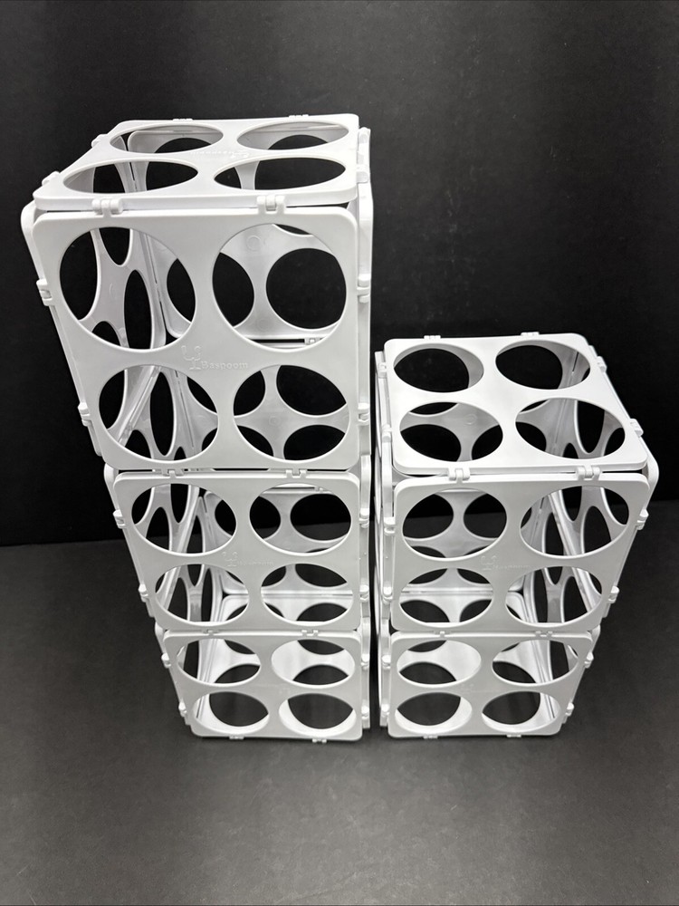 Baspoom Vinyl Roll Storage Rack 24 Rolls White Adjustable Stackable