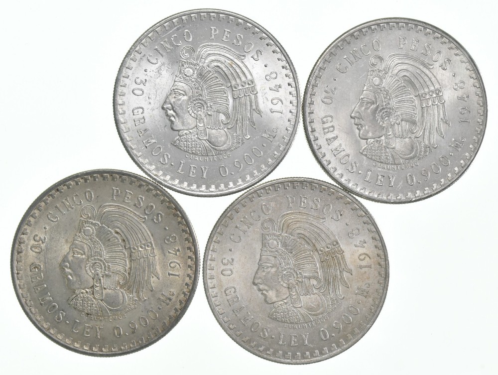 BU 1948 MO Mexico 5 Pesos Silver