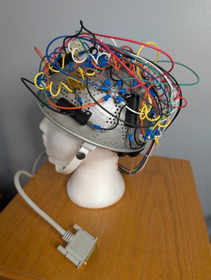 Fan-made Ghostbusters -like Colander Aura Hat
