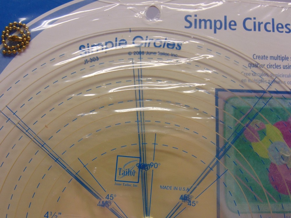 2pc New June Tailor Simple Circles Template & 8.5" Get Squared Ruler