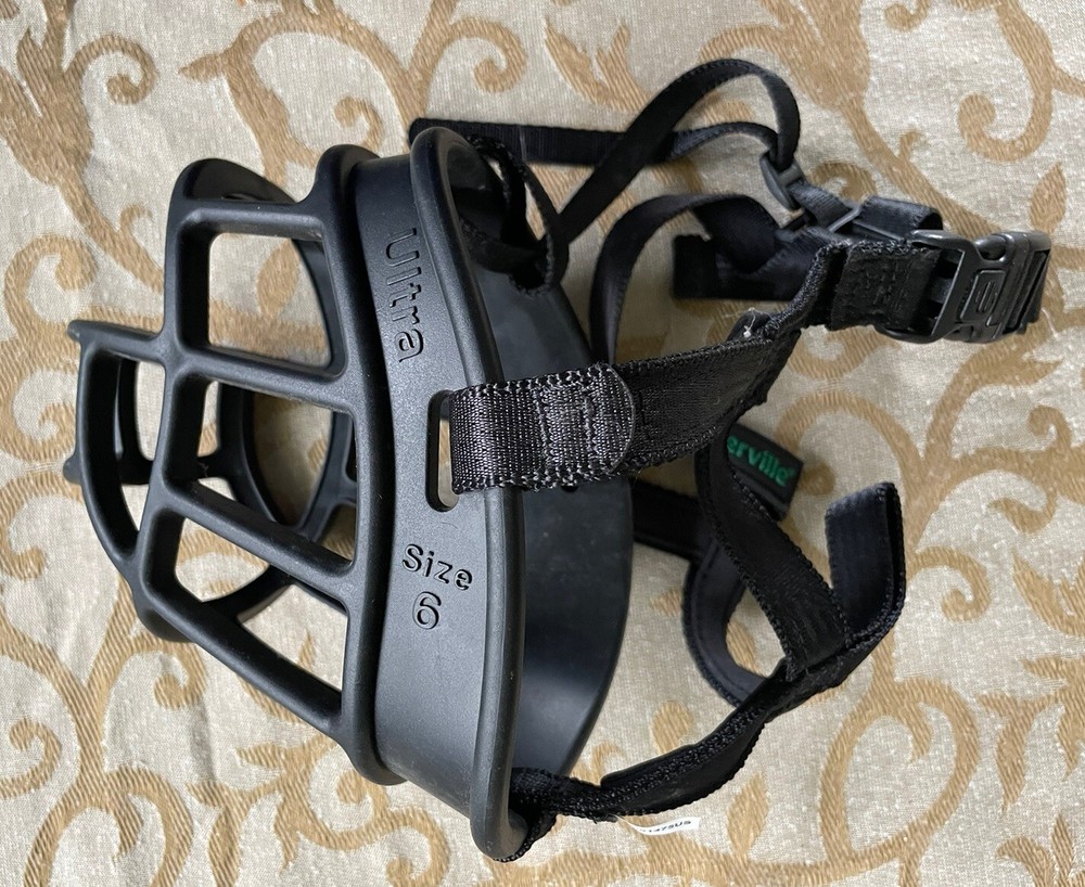 BASKERVILLE Heavy Duty Black Adjustable Dog Training Muzzle Size 6