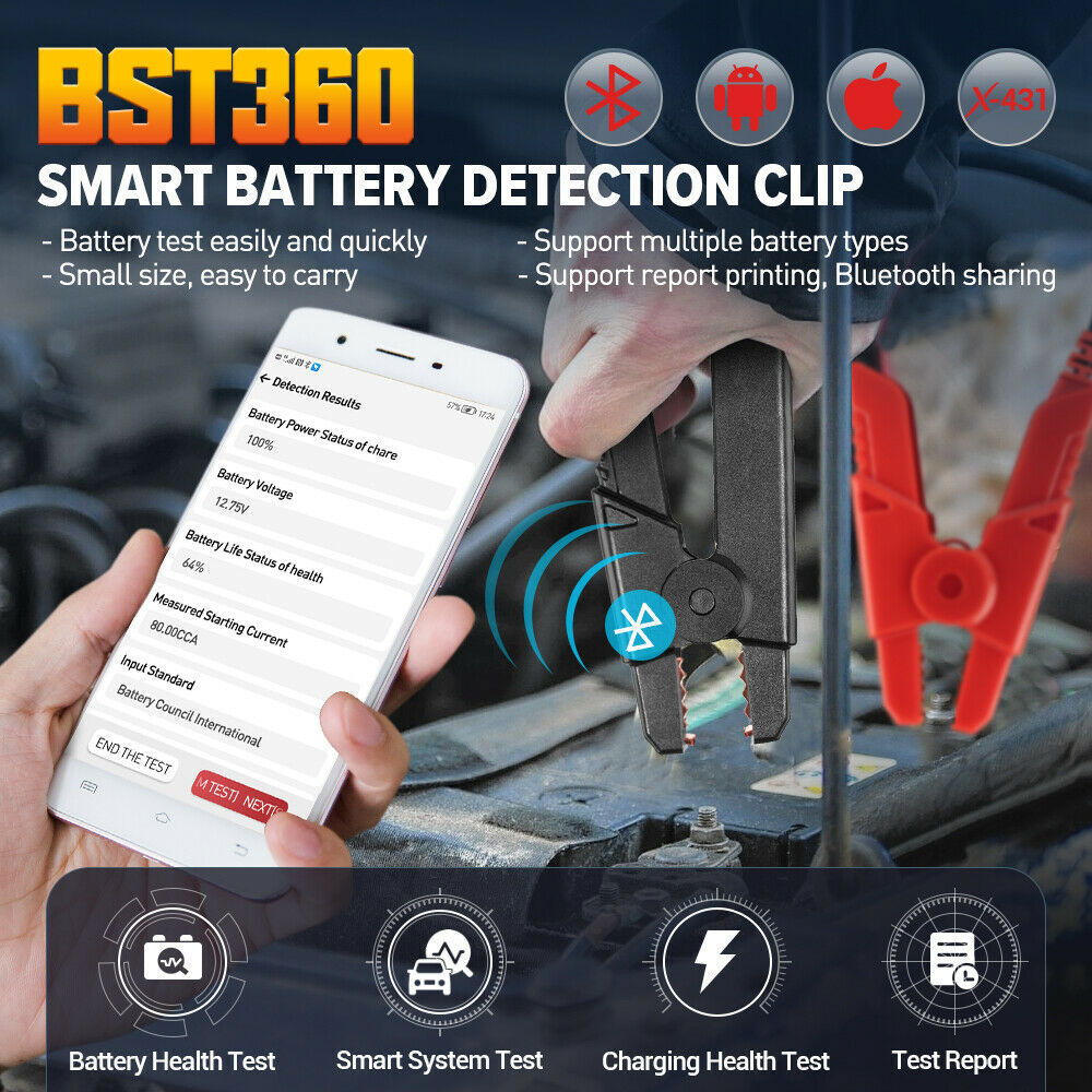 Launch BST-360 Bluetooth Battery Tester Analyzer 6V 12V work with X431 Scanner