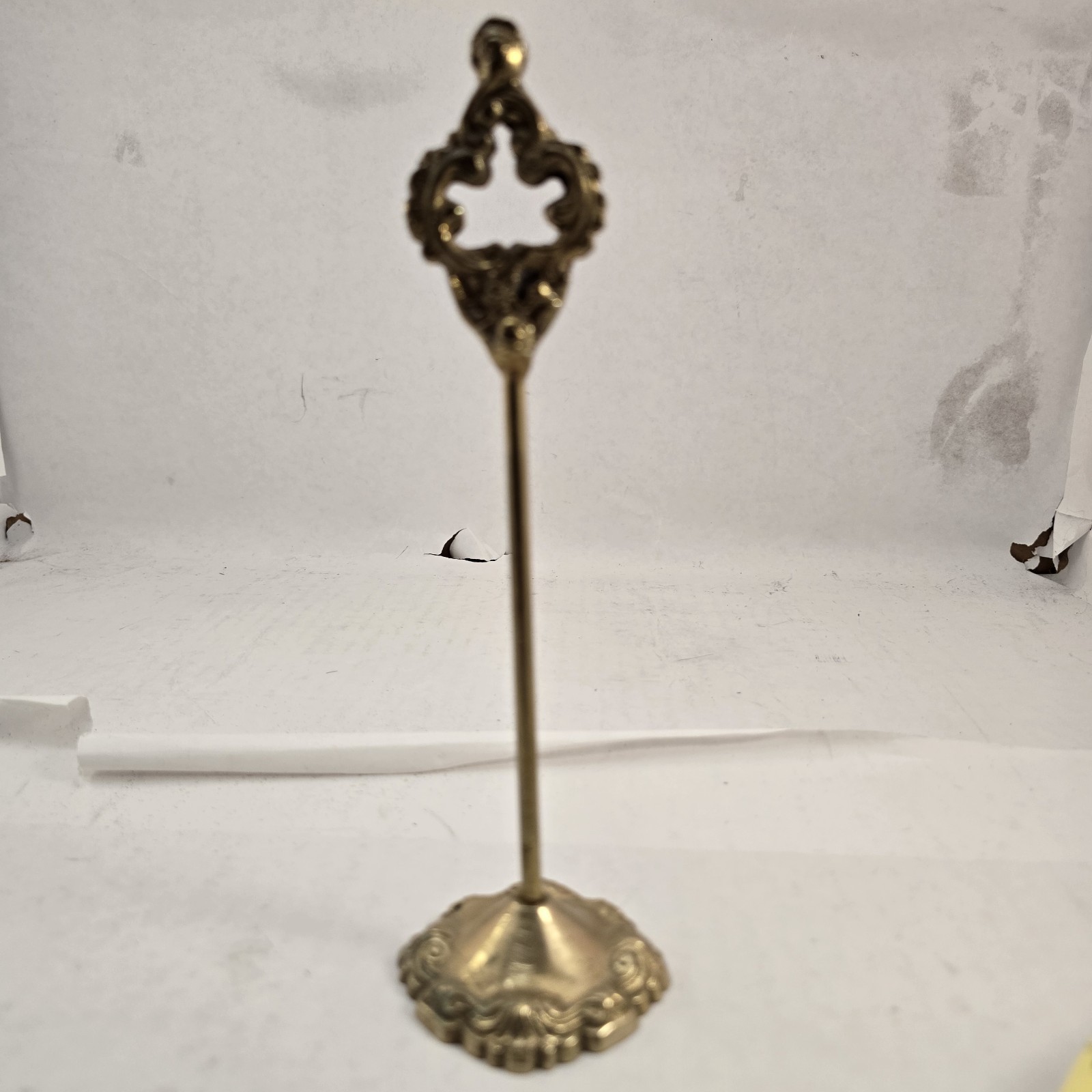 Vintage Brass Plate Display Stand Liards Ltd India Ornate Tabletop Holder