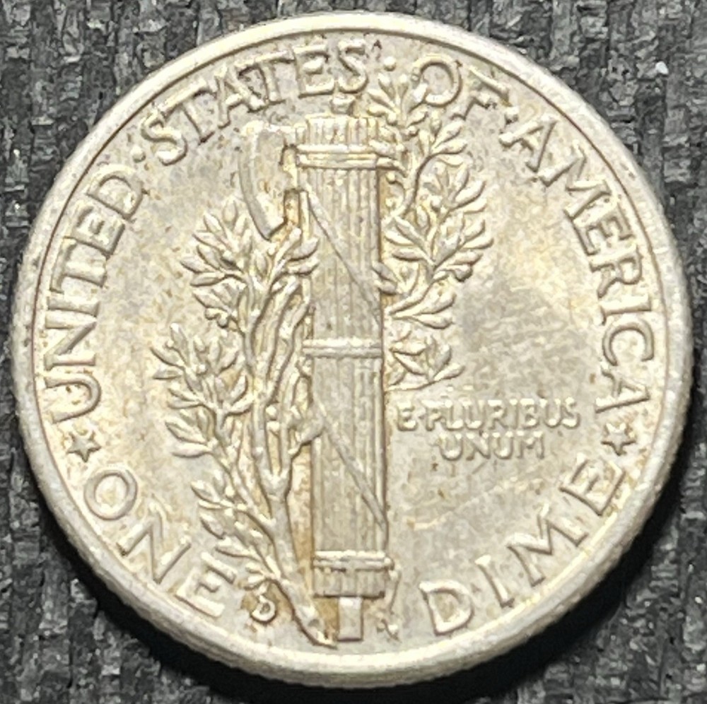 Lightly Circulated 1937-D Mecury Silver Dime