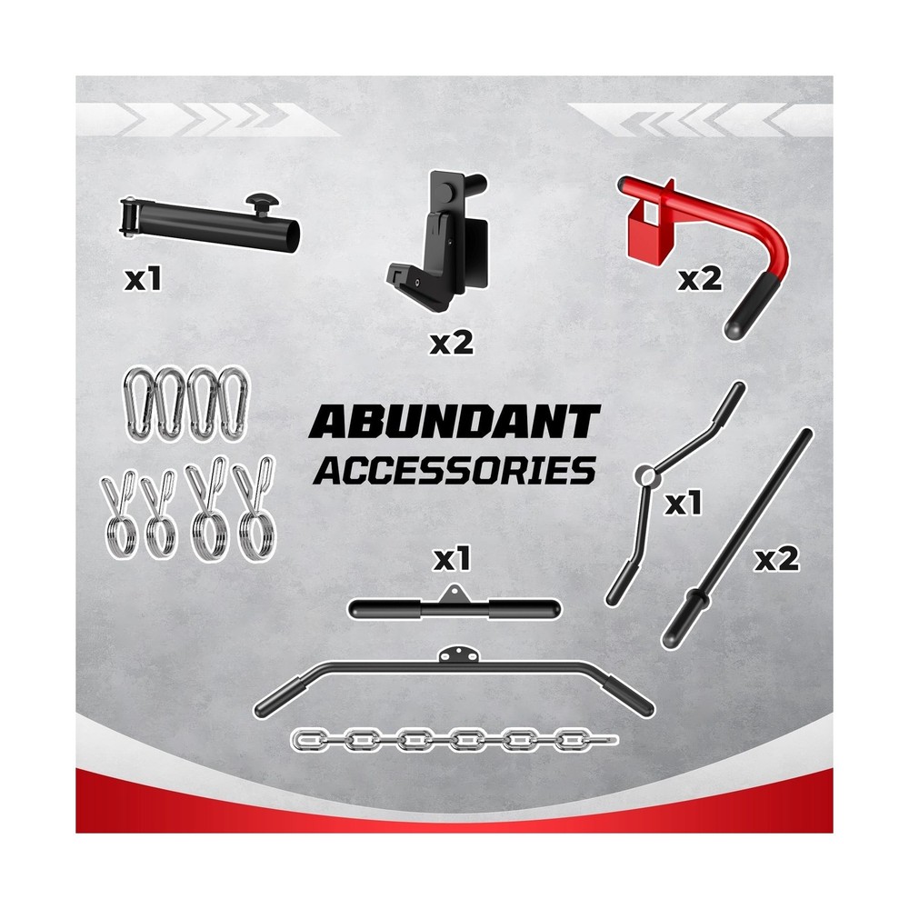 Power Cage, 2000LBS Multi-Function S11 Power Rack with LAT Pulldown, Squat Ra...