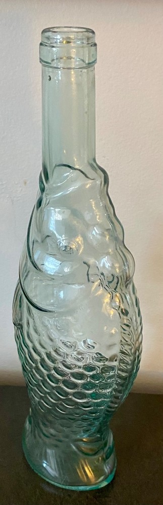 Light Aqua Pescevino Fish Wine Bottle