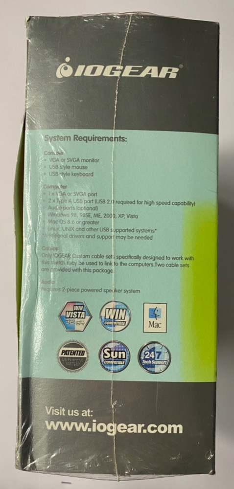 IOGEAR 2-Port Multi-Function USB 2.0 KVM Switch MiniView GCS1772 *NEW SEALED