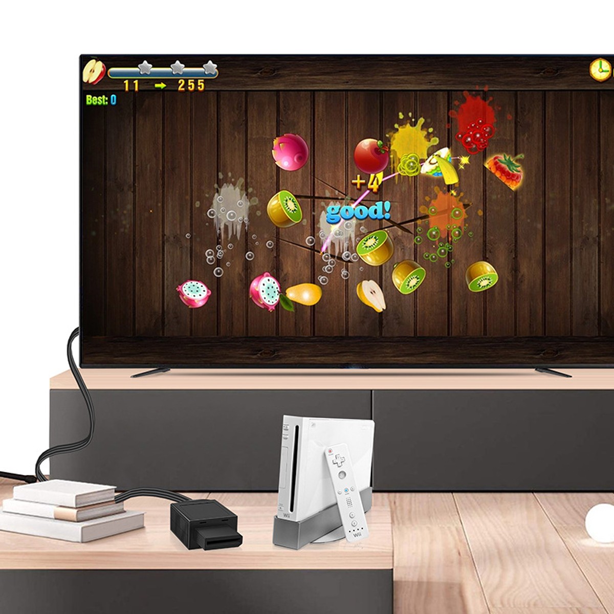 Wii to HDMI Adapter Converter Cable Full HD 1080P Plug &Play for Television PC