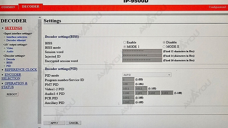 Fujitsu IP-9500De HD/SD AVC Low Delay Contribution Decoder Biss PID