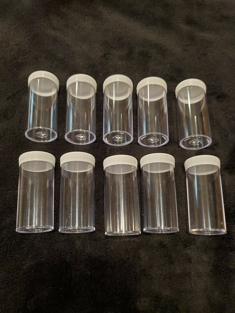 (10) 1-1/4" x 3" Clear Plastic Vial with snap cap.