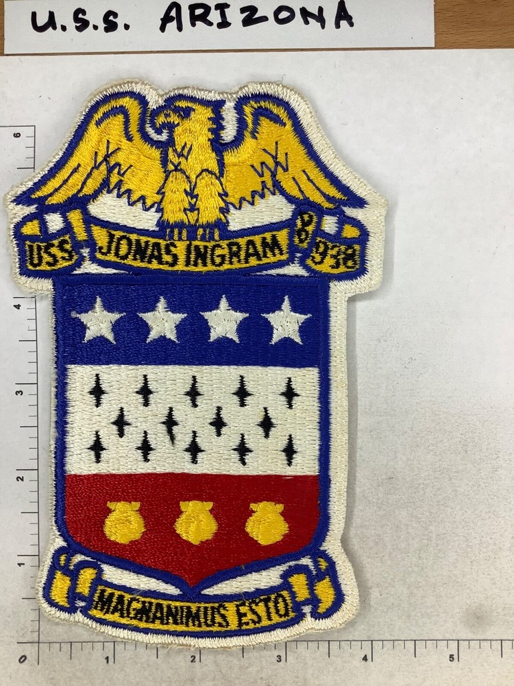 VINTAGE US NAVY USS JONAS INGRAM SHIPS PATCH