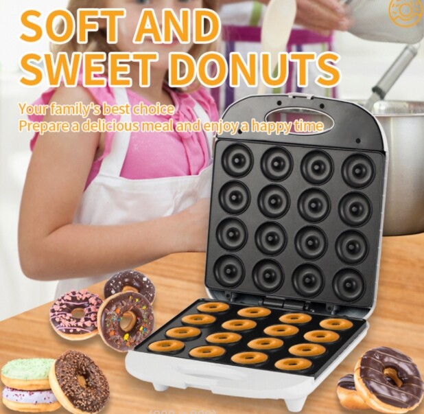 16 hole doughnut machine double-sided heating cake dessert Dim sum bread machine