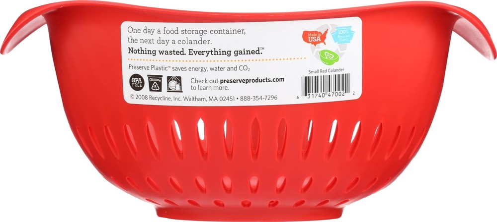 Small Colander Made From Recycled Plastic Kitchen Strainer 1.5 Quart Red