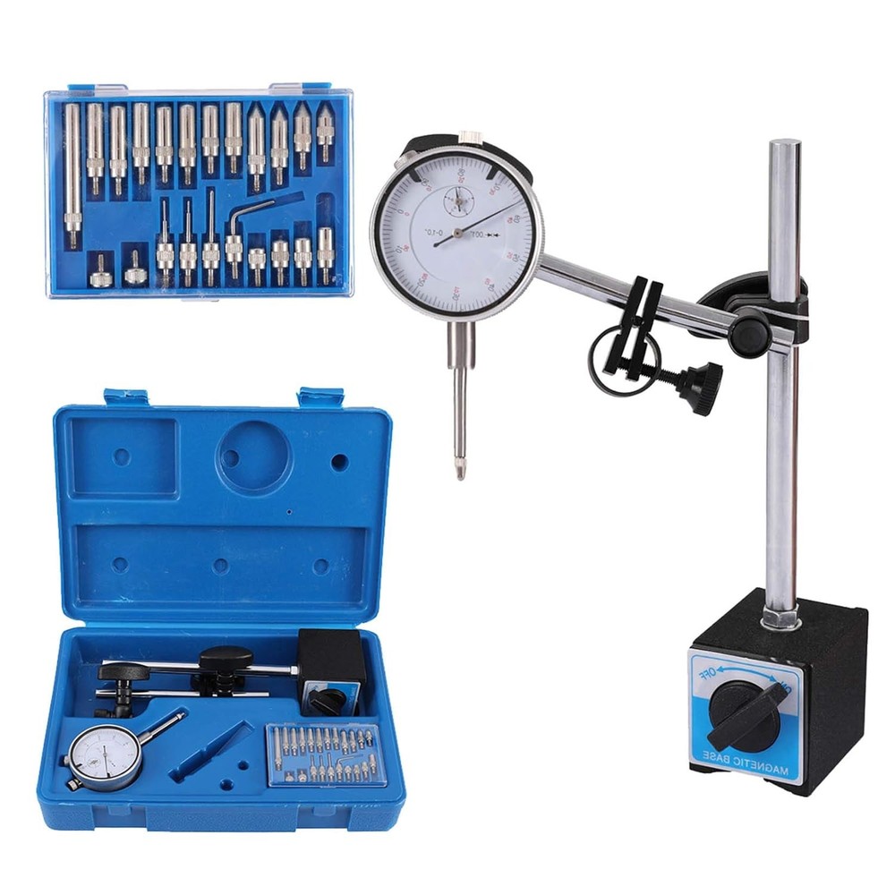 Dial Indicator with Magnetic Base and Point Precision Inspection KIT 0.001"