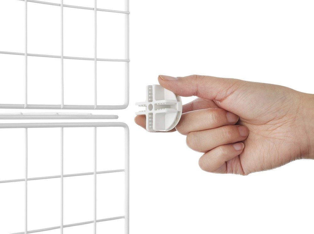 Whitmor Storage Cubes Stackable Interlocking Wire Shelves White - Set of 6