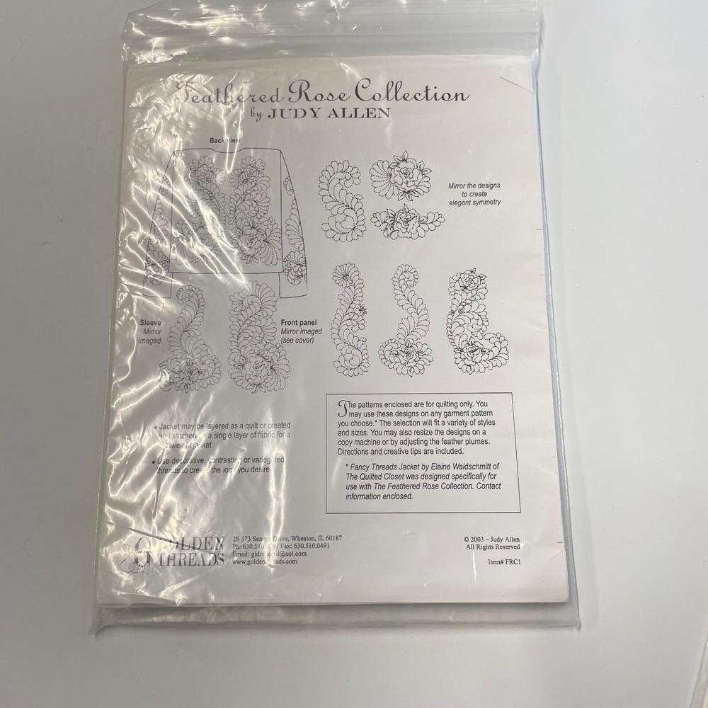 GOLDEN Threads Feathered jackets vest Patterns By Judy Allen