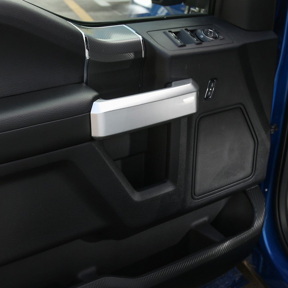 4pcs Interior Door Handle Decor Cover Trim For Ford F150 2015-2018 Sliver Inner
