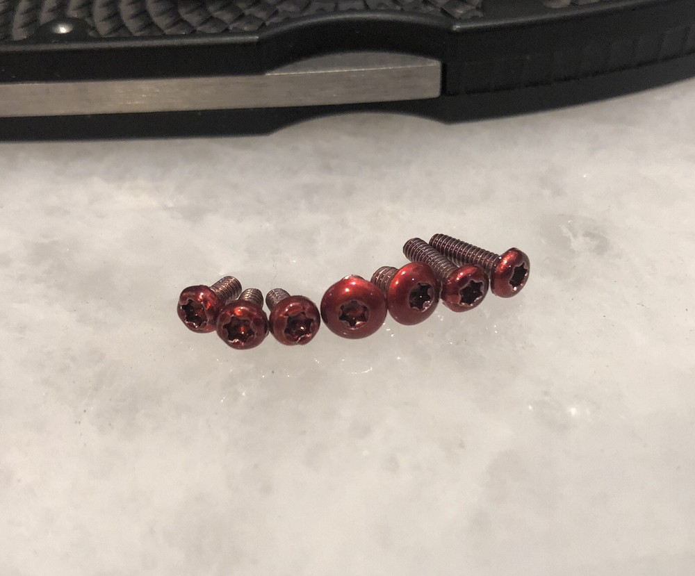 Translucent Red Screws Set For Spyderco Native 5 Lightweight FRN Handle 7pcs