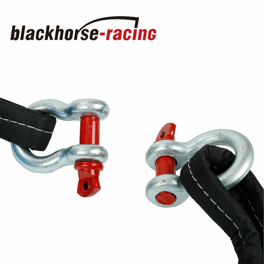 2" 20Ft Heavy Duty Tow Strap 20000 LB Capacity +D-Ring Hook