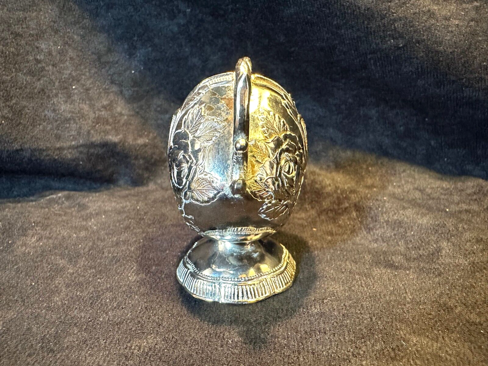 Vintage Miniature Silver Plate Sugar Scuttle Ds Triangle Japan