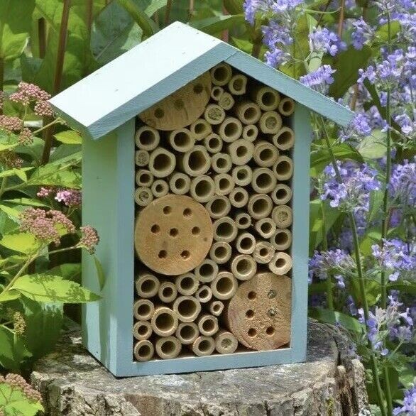 Lot of 6 Blue Nature’s Way Better Garden Pollinator Bug Mason Bee House Wooden
