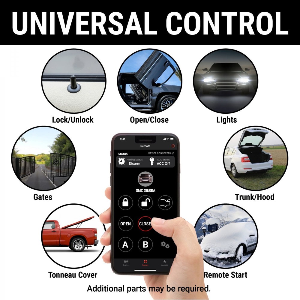 Red LED Billet Push Button Engine Start w/ Keyless Entry Remote Start & RFID Kit