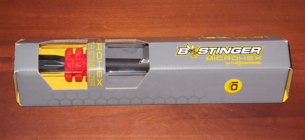 Bee Stinger MicroHex 10" Stabilizer in Matte Black w/Red - B Stinger
